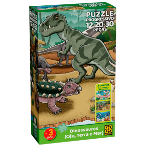 Q.CAB. DINOS PROGRES. 12-20-30PÇS GROW