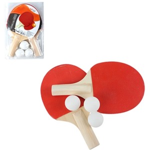 KIT TENIS DE MESA 3 BOLAS 2 RAQUETES