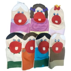 FANTOCHE FELTRO FAMILIA BRANCA C/7 JOD