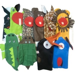 FANTOCHES FELTRO ANIMAIS SELVAGENS C/10 JOD
